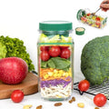 Salad Jar with Side Opening, Leakproof Mason Jar Container, Portable