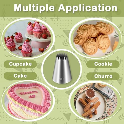 FANTEXY 9FT Large Piping Tips, 3 Pieces