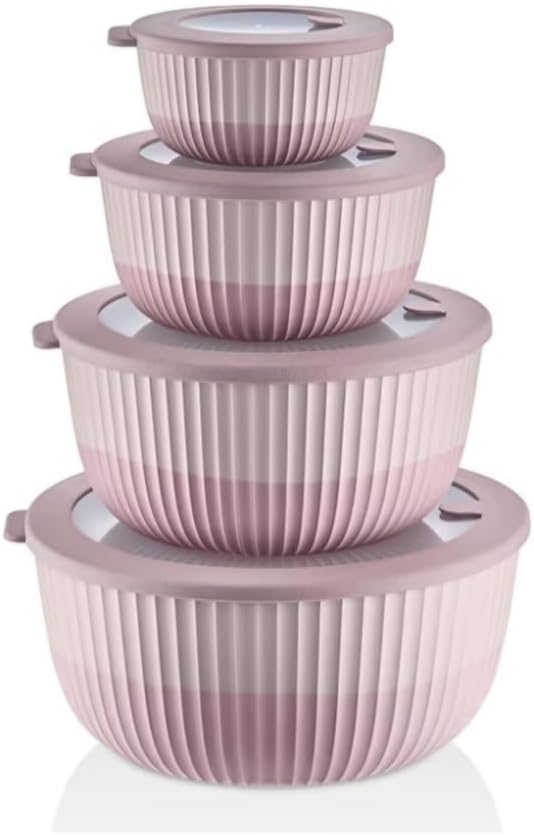 Mixing Bowls with Lids, 8-Piece Airtight Leak-Proof Nesting BPA-Free Bowl Set by Unknown