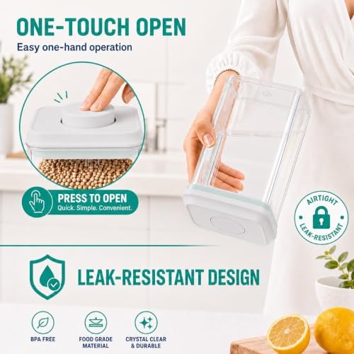 POP Airtight Flour-Rice Food-Storage Container - 4L/4.2Qt Jar with Lid