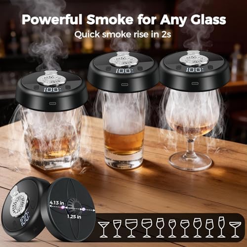 Electric Whiskey Smoker Kit - 7-Color LED, 6 Wood Flavors
