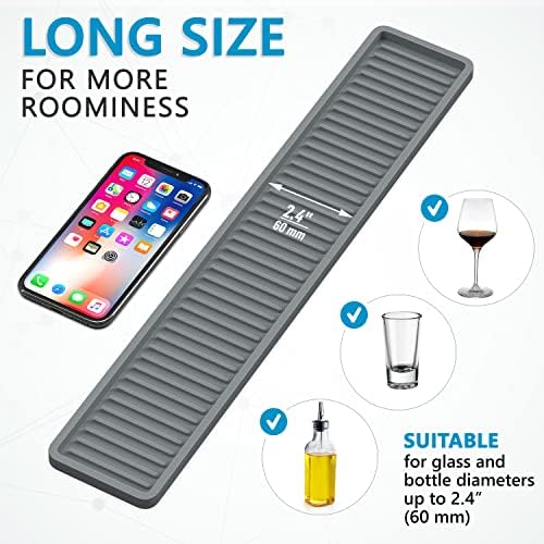 ZAPPOWARE Silicone Sink Holder Tray, 17.7"x3.1", Gray