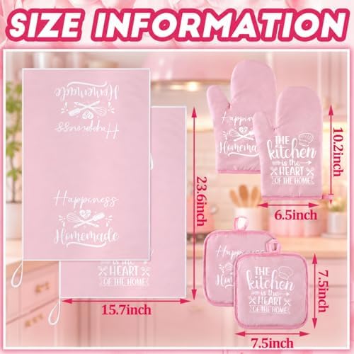 Sratte 6-Piece Pink Kitchen Decor Accessories Set