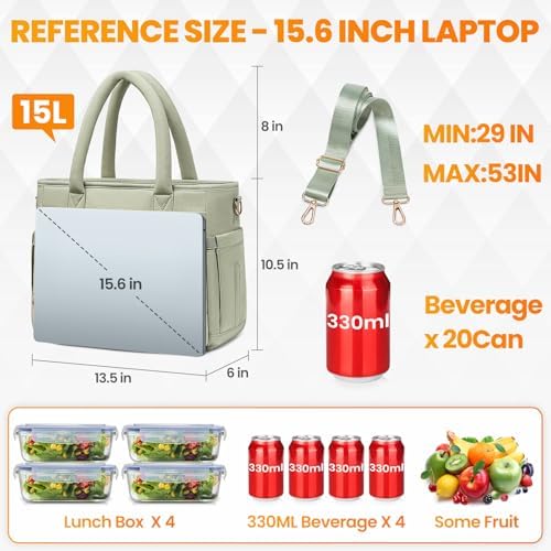 Artelaris Lunch Bag Women, Adult Insulated Lunch Box, Leakproof Lunch