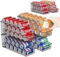 4-Tier Stackable Can Rack Organizer for Kitchen Pantry,Max Can Storage Holder,Durable Can Dispenser & Canned Goods Organizer for Fridge,Hold More 44 Cans, for Various Ounces of Canned Food Soda Drinks