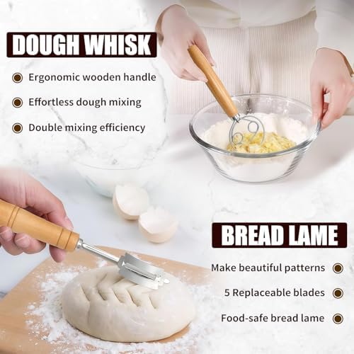 Sourdough Starter Kit, Bread Proofing Basket set, Beginner Sourdough