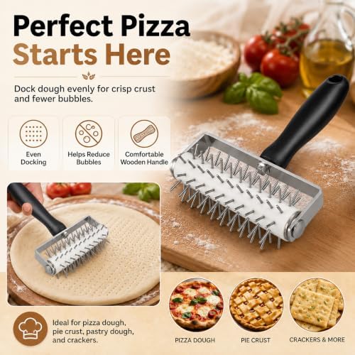 Pizza Dough Docker, Stainless Steel Pastry Roller