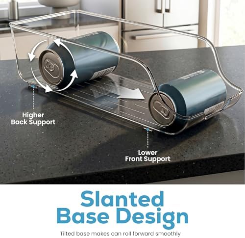 Utopia Kitchen Soda Can Organizer for Refrigerator & Pantry, 4 Pack, Clear