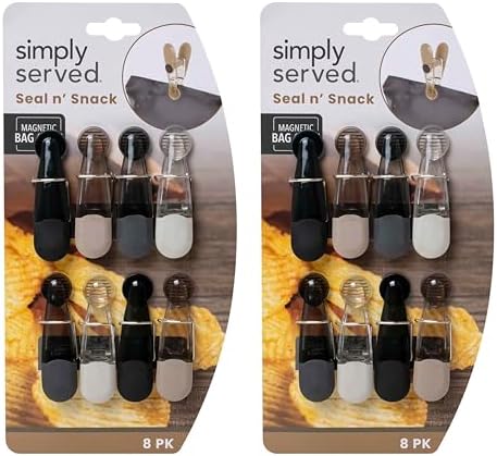 Seal N Snack Magnetic Chip Clips, Multi-Purpose Bag Grips for Kitchen