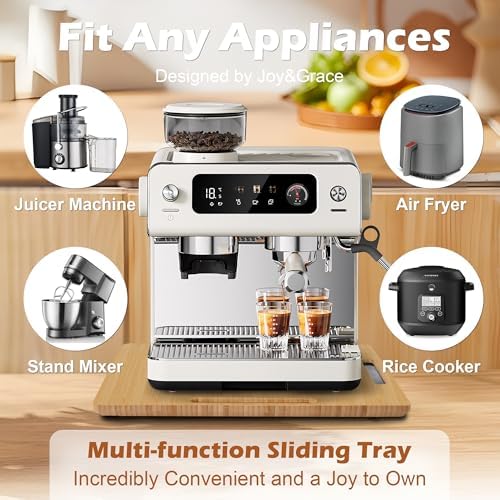 Joy&Grace Bamboo Appliance Slider for Coffee Maker, Natural