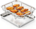 E-far Small Air Fryer Basket for Oven, 10.5'' x 8'' Air Fryer Basket &