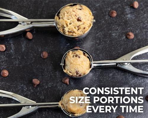 Saffron & Sage Cookie Scoop Set - Heavy Duty Stainless Steel 1, 2 & 3