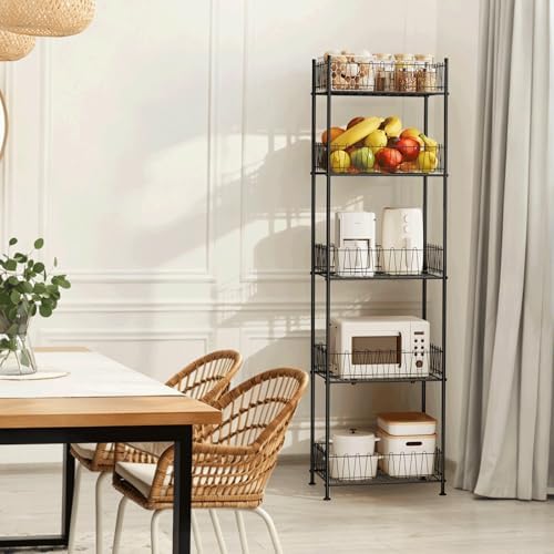 Water Bottle Storage Rack 5 Tier Drink Organizer for Pantry Metal