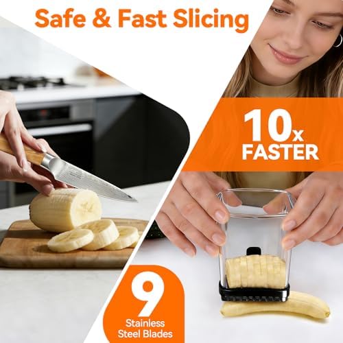Fruit Slicer Cup with 304 Stainless Steel Blade, Black