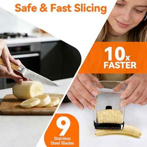 Fruit Slicer Cup with 304 Stainless Steel Blade, Black