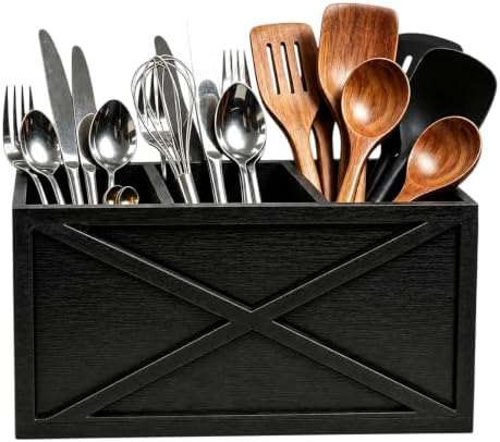 Kitchen Utensil Holder,Countertop Utensil Organizer Pine X-Pattern