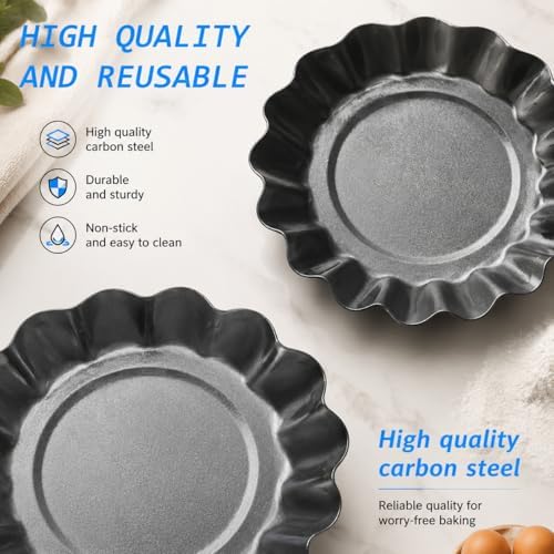DaKuan 12 Packs Egg Tart Mold, Cupcake Cake Muffin Mold Mini Pie Pans