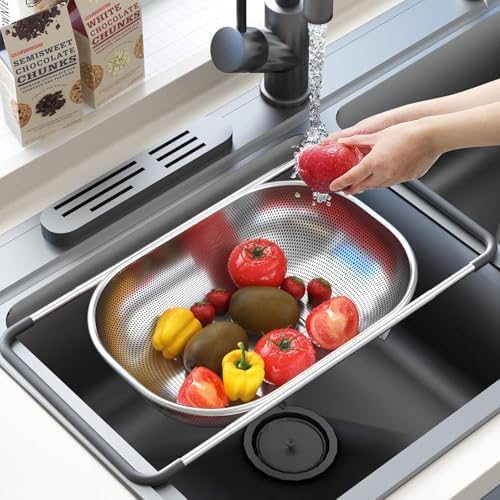 Colander - Strainers and Colanders - Sink Strainer Basket - Expandable
