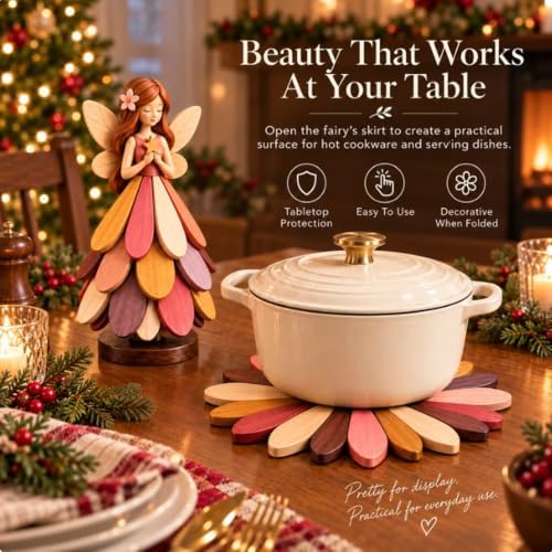 Fairy Bloom Trivet – Folding Fairy Décor & Heat-Resistant Table