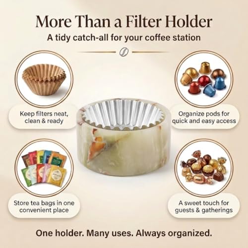 Marble Coffee Filter Holder 6 inch Handmade Green