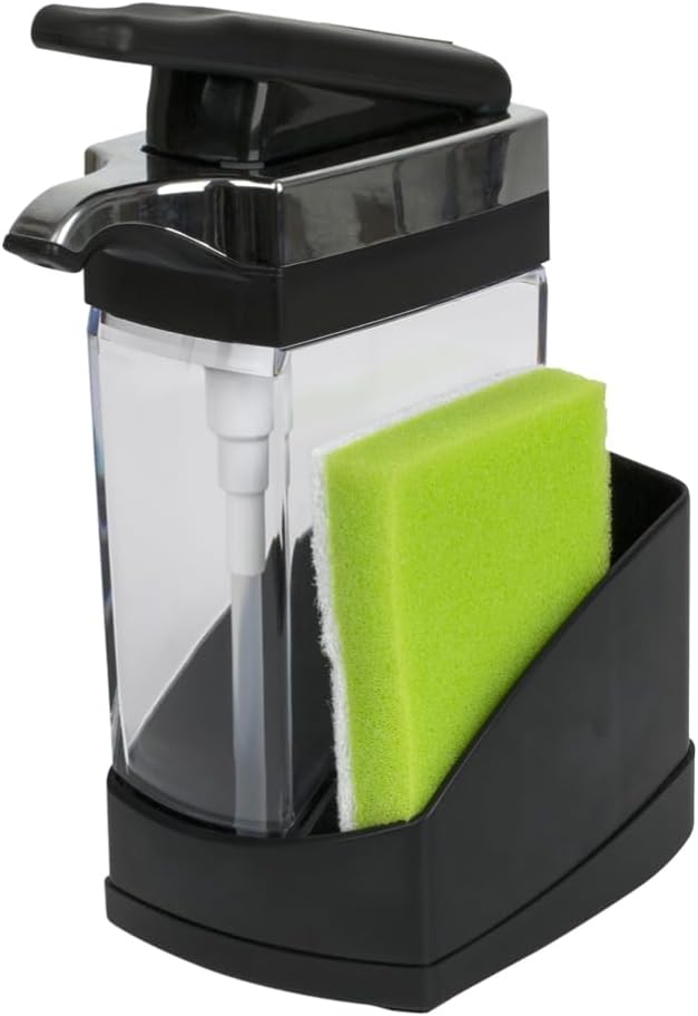 Casabella Sink Sider Solo Kitchen Soap Pump and Sponge Caddy, One-Hand Soap by Casabella