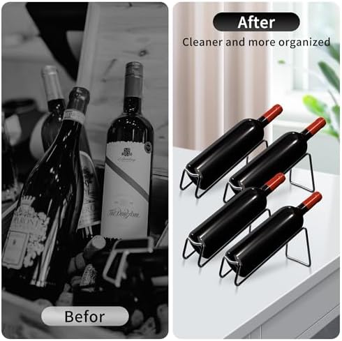 TONLEA Countertop Wine Rack, 4 Pcs Wine Bottle Holder, Metal Small