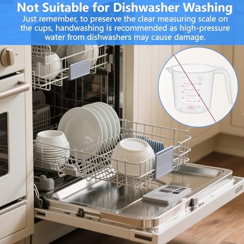 DTDNZKN 6 Pack Measuring Cup Set, 250ml (1-Cup) and 500ml (2-Cup)