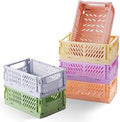 HUUSMOT 6-Pack Collapsible Plastic Storage Baskets