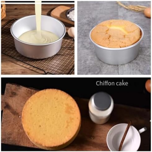 XZJMY 5-Pack 5 x 2 Inch Mini Round Cake Pans, Non-Stick Aluminum