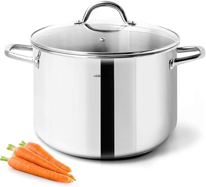 HOMICHEF Stock Pot 6 Quart Nickel Free Stainless Steel - 6 Qt Soup Pot - Small - Image 8