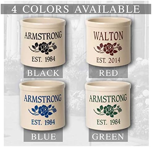 Personalized 2 Gallon Pot with rose design