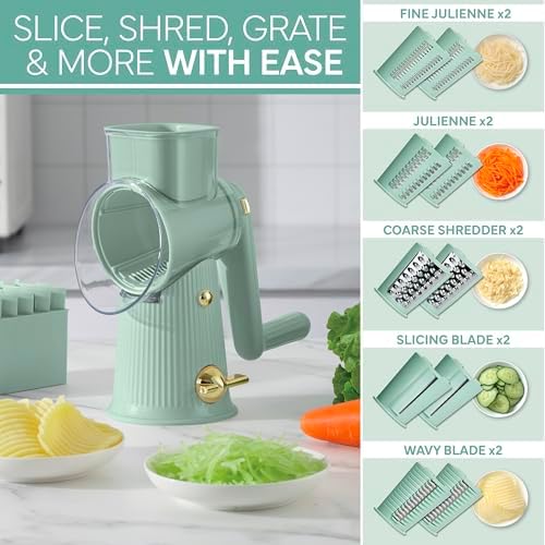 COOK WITH COLOR Rotary Cheese Grater, 5 Blades