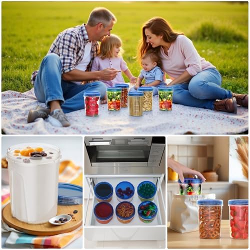 10 Pack-32 OZ Freezer Storage Containers, Small Plastic Food Storage