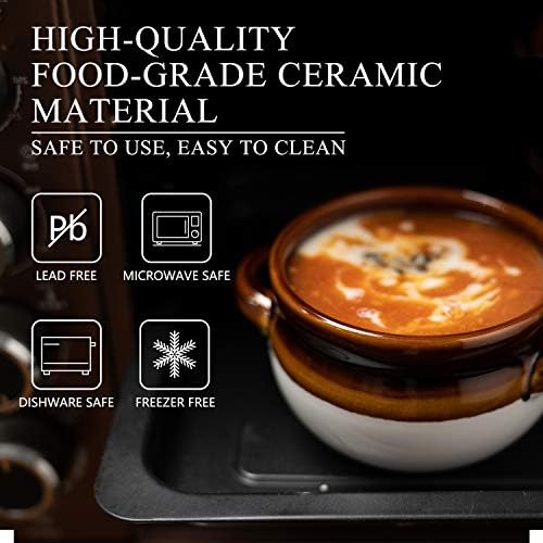 Vumdua French Onion Soup Bowls with Handles, 16 Oz Ceramic Soup