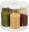 6 Grids Rotating Cereal Dispenser Countertop, 7 lbs Rice Dispenser