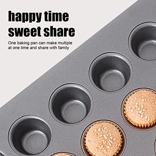 Luocute Nonstick Mini Muffin Pans, Carbon Steel 24 Cup Baking Pan for