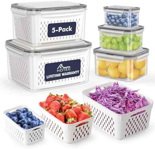 HOTEC 5-Pack Fruit Storage Container, 4.15L