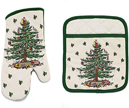 Spode Holiday Oven Mitt and Pot Holder Set, 2 Piece