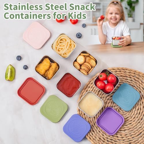 6 Oz Snack Containers with Lids for Kids - 6 Pack Lunch Box