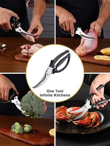 Poultry Shears, Kitchen Shears with Spring Loaded, Heavy Duty Poultry