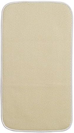 iDesign Fabric Mini Kitchen Countertop Dish Drying Mat, Wheat/Ivory