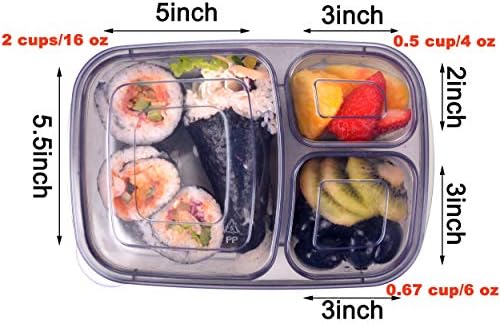 Youngever 8 Pack Bento Lunch Box, Meal Prep Containers, Reusable