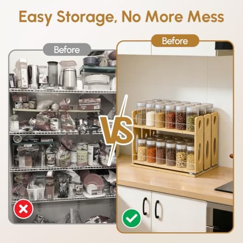 Spice Organization for Cabinet, Kitchen Pull Out Spice Rack Organizer