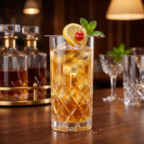 Highball Glasses - Drinking Glasses Set of 6 - Water Glasses