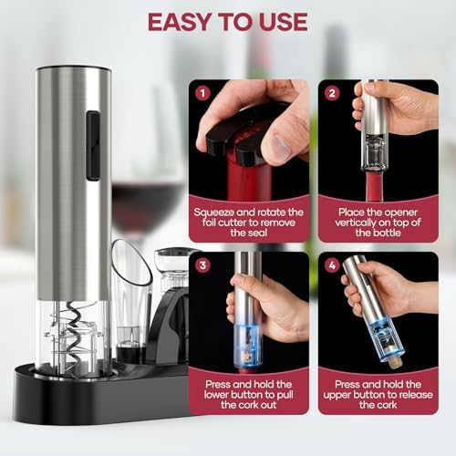 Electric Wine Opener,Rechargeable Automatic Wine Opener Corkscrew