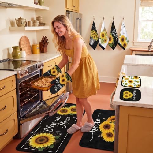 Tieshankao 10Pcs Sunflower Kitchen Decor Accessories Set