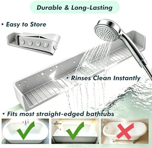 Bathtub Splash Guard with Strong Suction Cups, Silicone Splash Guard