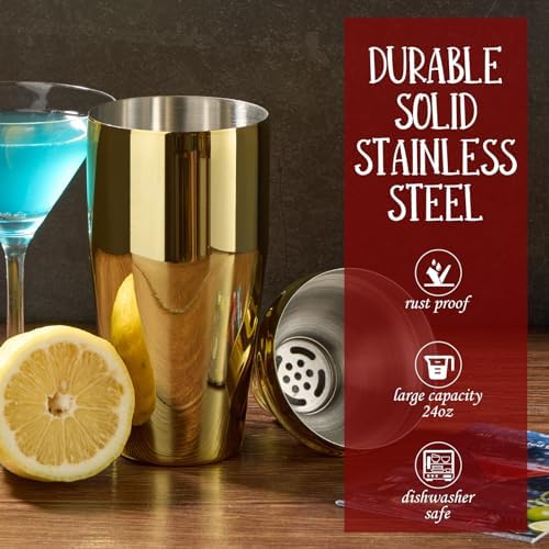 Wukuna Cocktail Shaker Set Bartender Kit, 12-Pcs Bar Tool with Bamboo