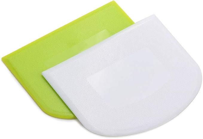 2 Pieces Dough Scraper Bowl Scraper Food-safe Plastic Dough Cutter Flexible - Image 2