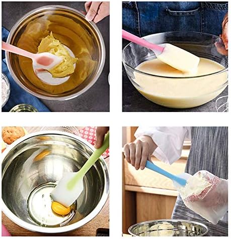 Silicone Spatulas Set of 4 - Heat Resistant Non-Stick Flexible Rubber